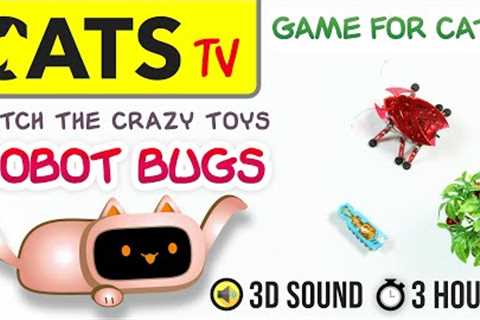 GAME FOR CATS - Robot bugs 🤖🐛 3 HOURS 🔴 60fps [CATS TV]